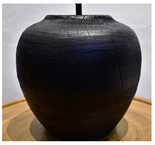 Black Wooden Table Lamp