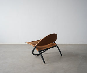 Art Minimalist Cow Leather Round Chair