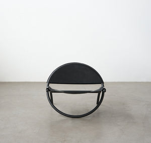 Art Minimalist Cow Leather Round Chair