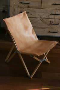 Handmade Leather Folding Sunbath Chair