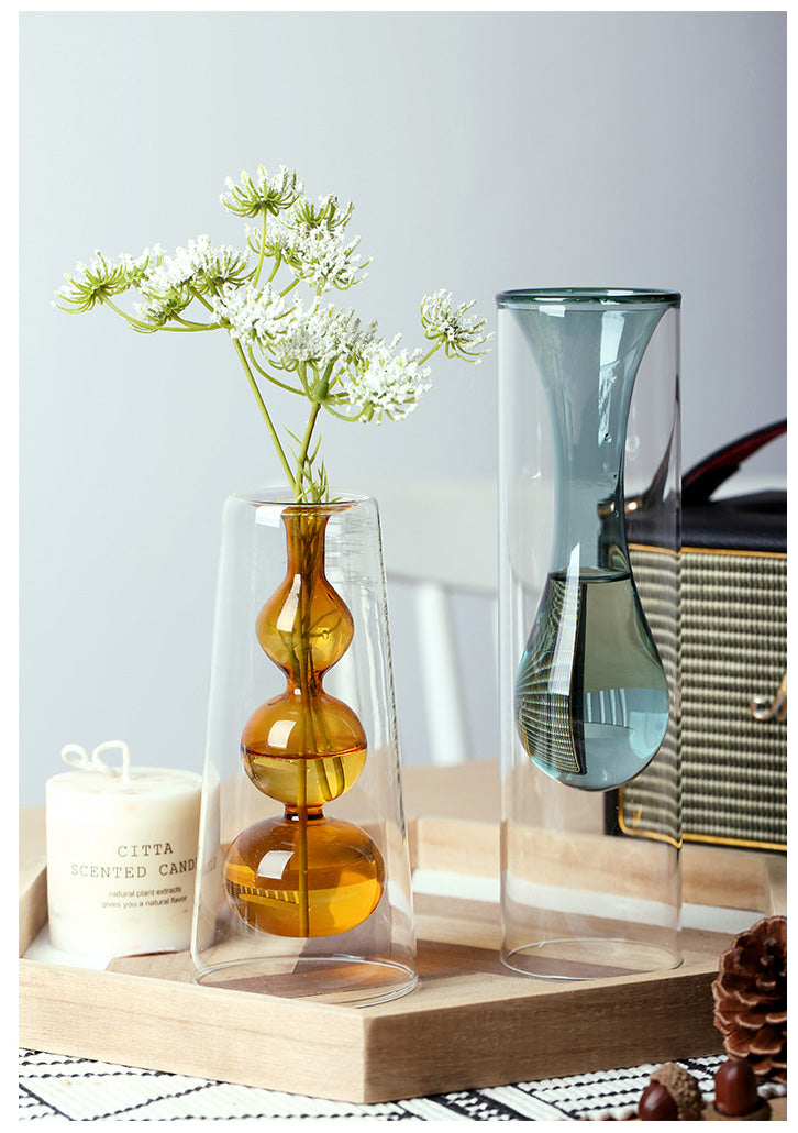 Gourd Glass Flower Vase