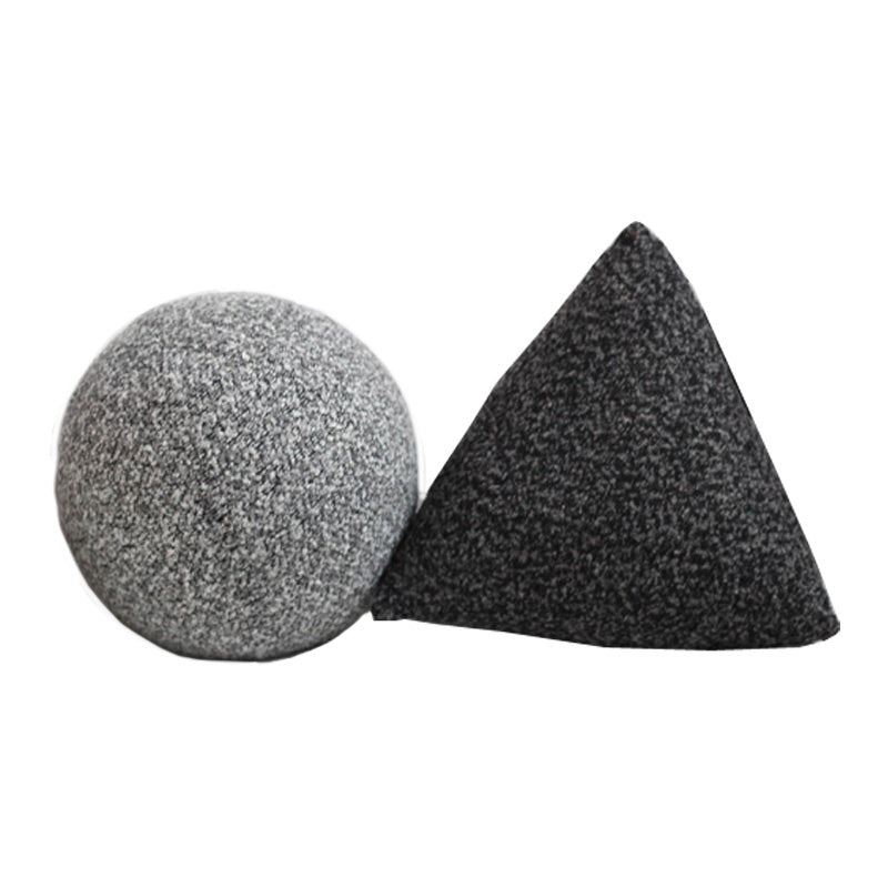 Dark Grey Triangle / Round Pillow