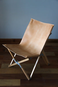 Handmade Leather Folding Sunbath Chair