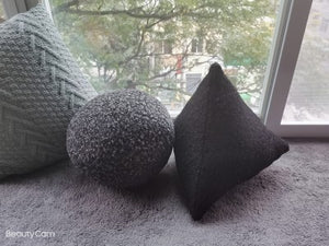 Dark Grey Triangle / Round Pillow