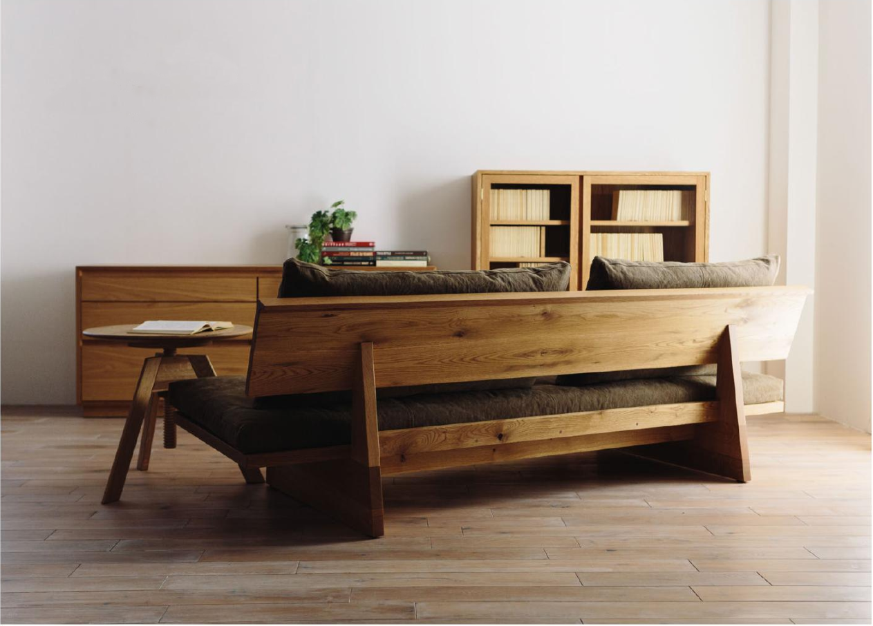 Wooden Bench with Cushion